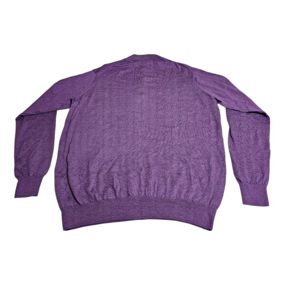 Peter Millar Sweater Mens Large Purple 1/4 Zip Pullover Merino Wool Blend - Picture 4 of 6